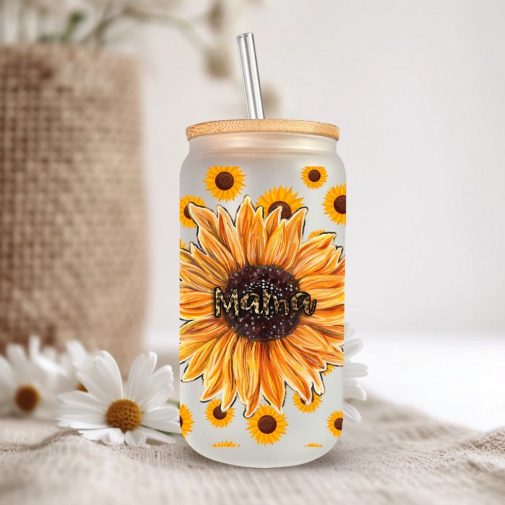 Sunflower 16-Ounce Glass Cup